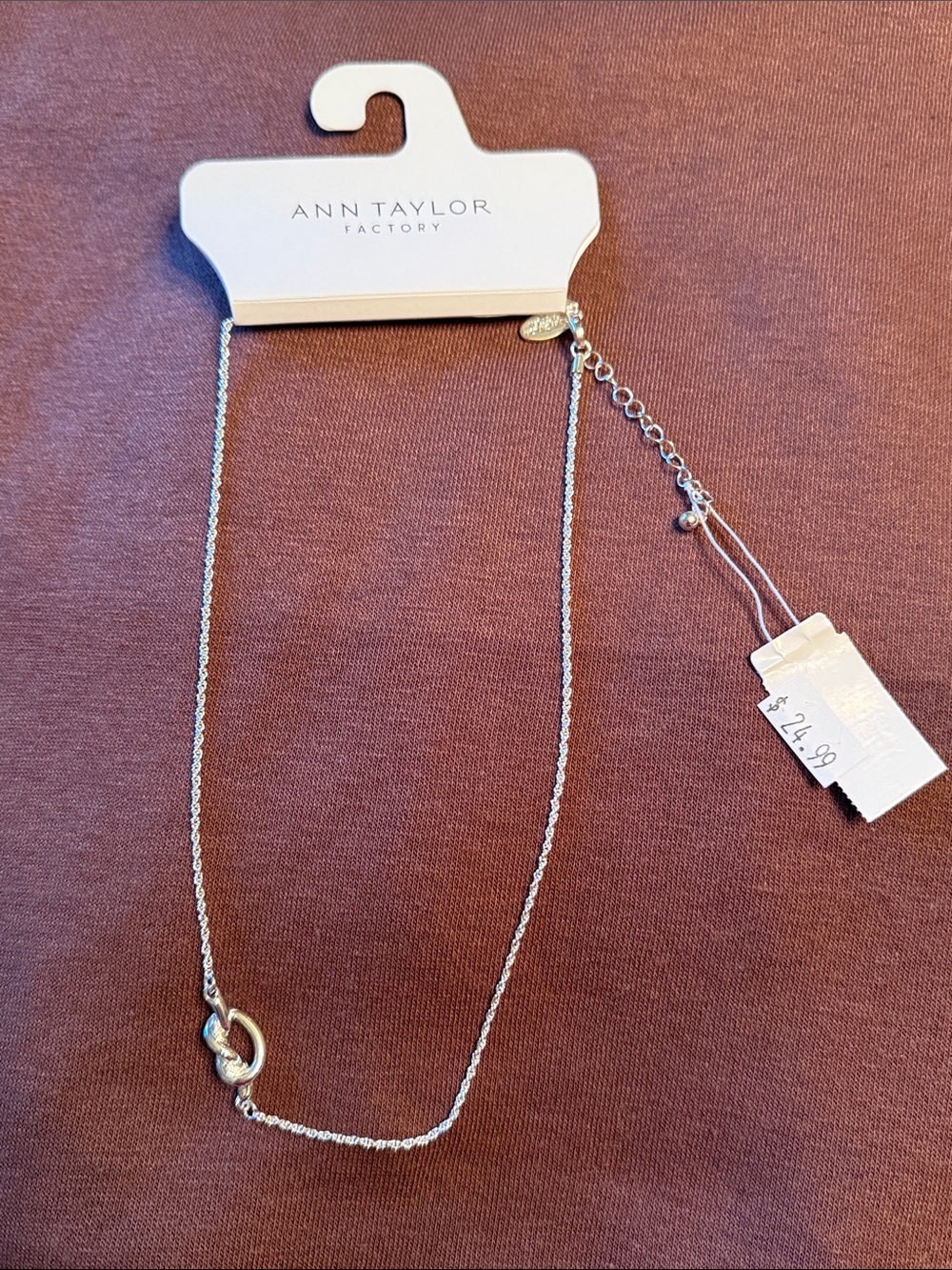 Ann Taylor Factory Silver Interlinked Knot Necklace